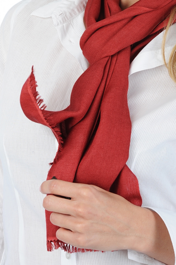 Cashmere & Silk accessories shawls scarva dark auburn 170x25cm